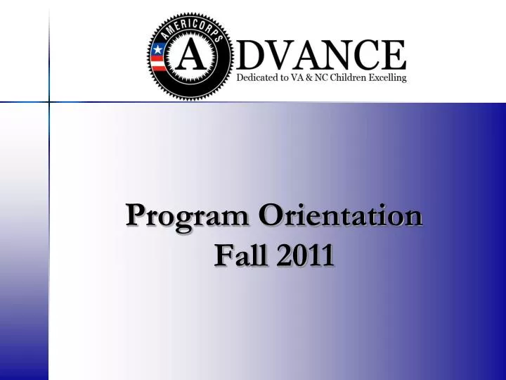 program orientation fall 2011