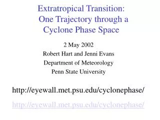 Extratropical Transition: One Trajectory through a Cyclone Phase Space