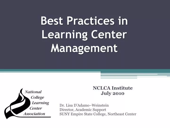 best practices in learning center management