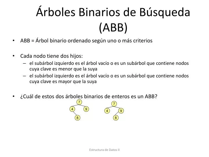 rboles binarios de b squeda abb