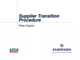 Supplier Transition Procedure