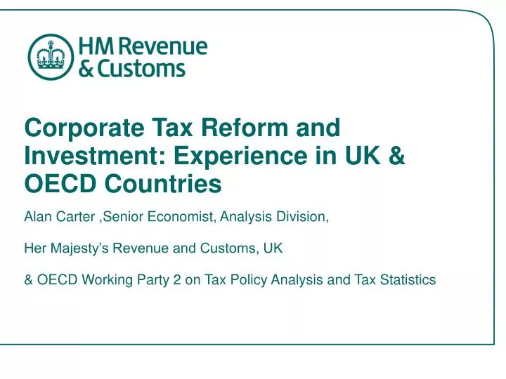 corporate tax reform and investment experience in uk oecd countries