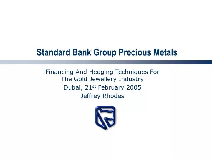 standard bank group precious metals