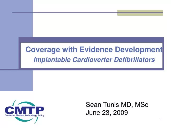 coverage with evidence development implantable cardioverter defibrillators