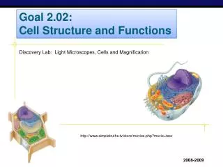 Goal 2.02: Cell Structure and Functions