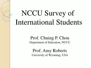 NCCU Survey of International Students