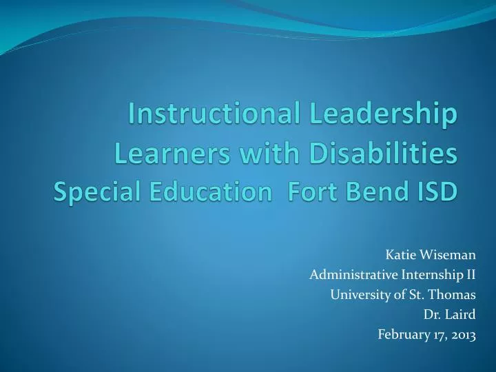 instructional leadership learners with disabilities special education fort bend isd