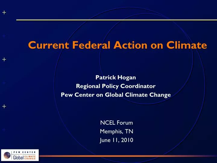 current federal action on climate