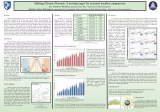 Shifting Climate Normals: A moving target for seasonal weather comparisons