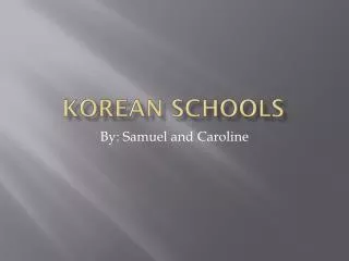 Korean Schools