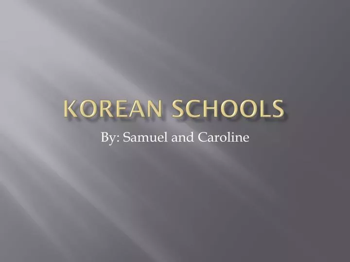 korean schools