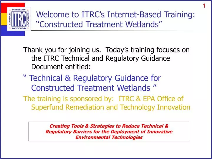 welcome to itrc s internet based training constructed treatment wetlands
