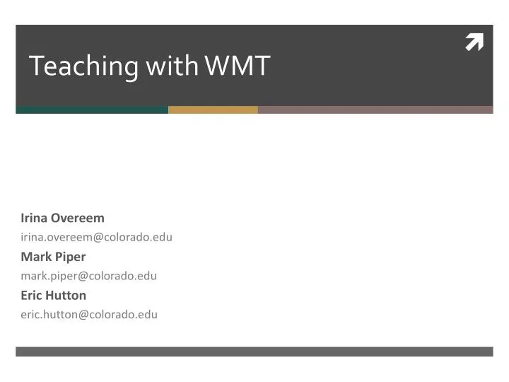teaching with wmt