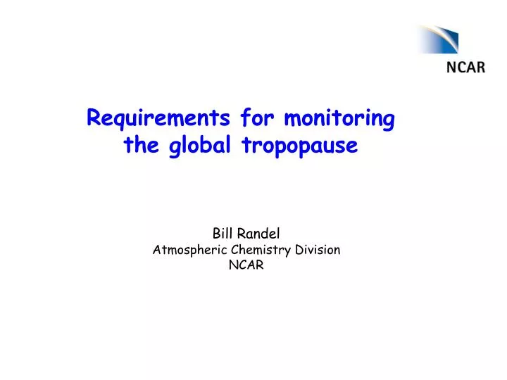 requirements for monitoring the global tropopause
