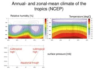 Annual- and zonal-mean climate of the tropics (NCEP)