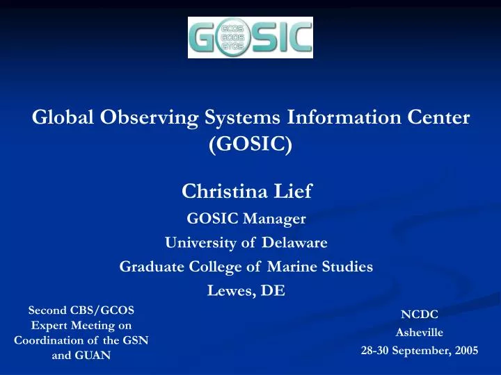 global observing systems information center gosic