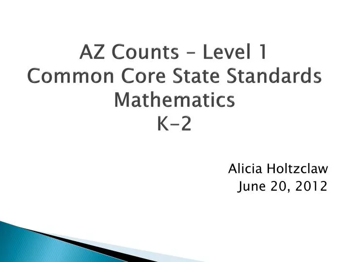 az counts level 1 common core state standards mathematics k 2