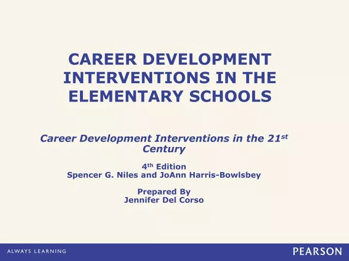 career development interventions in the elementary schools