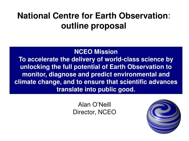 national centre for earth observation outline proposal