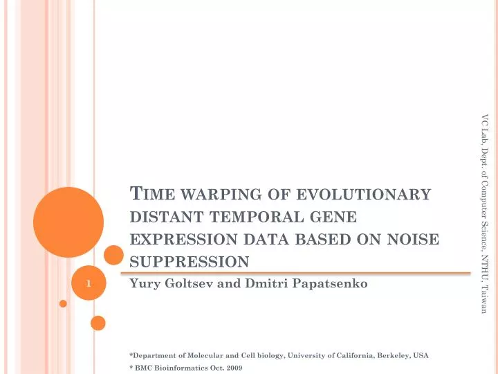 time warping of evolutionary distant temporal gene expression data based on noise suppression