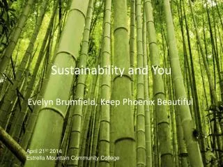 Sustainability and You