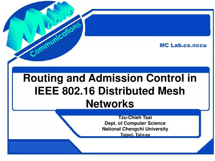 routing and admission control in ieee 802 16 distributed mesh networks