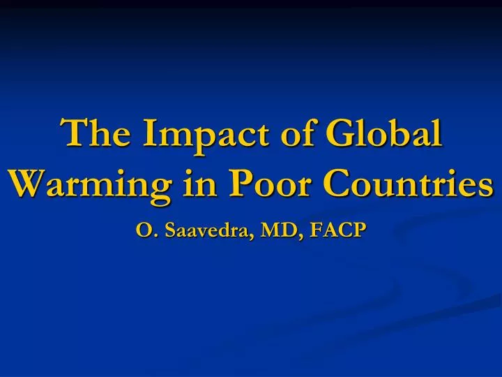 the impact of global warming in poor countries