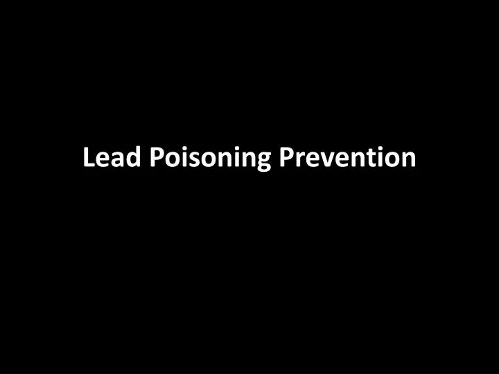 lead poisoning prevention