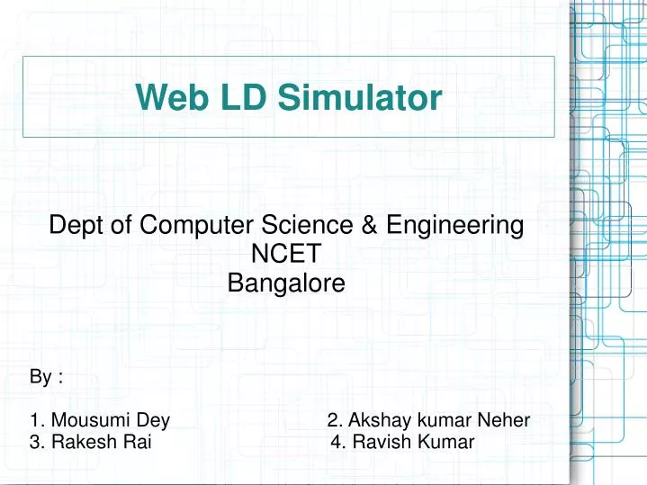 dept of computer science engineering ncet bangalore