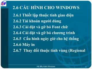 2 6 c u h nh cho windows