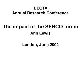 BECTA Annual Research Conference