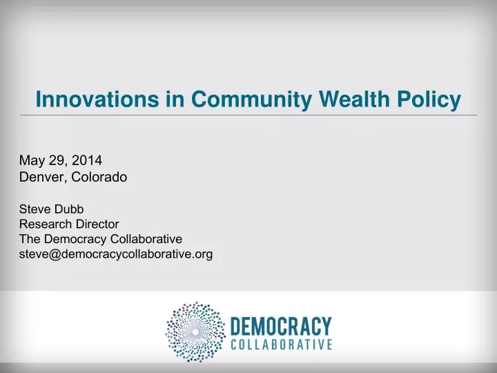 innovations in community wealth policy