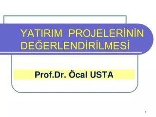 yatirim projeler n n de erlend r lmes