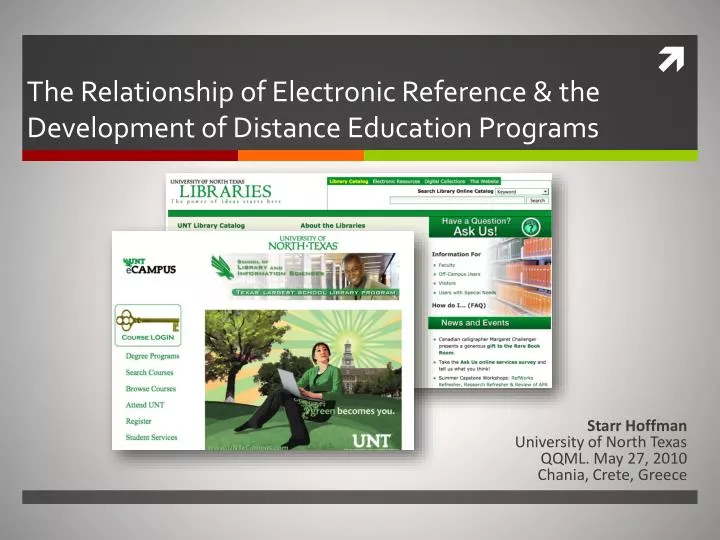 the relationship of electronic reference the development of distance education programs