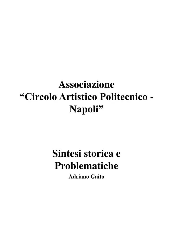 associazione circolo artistico politecnico napoli