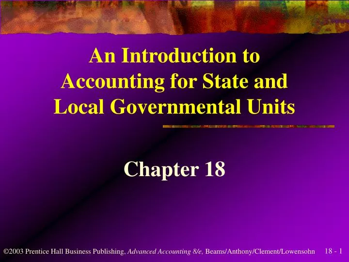 an introduction to accounting for state and local governmental units