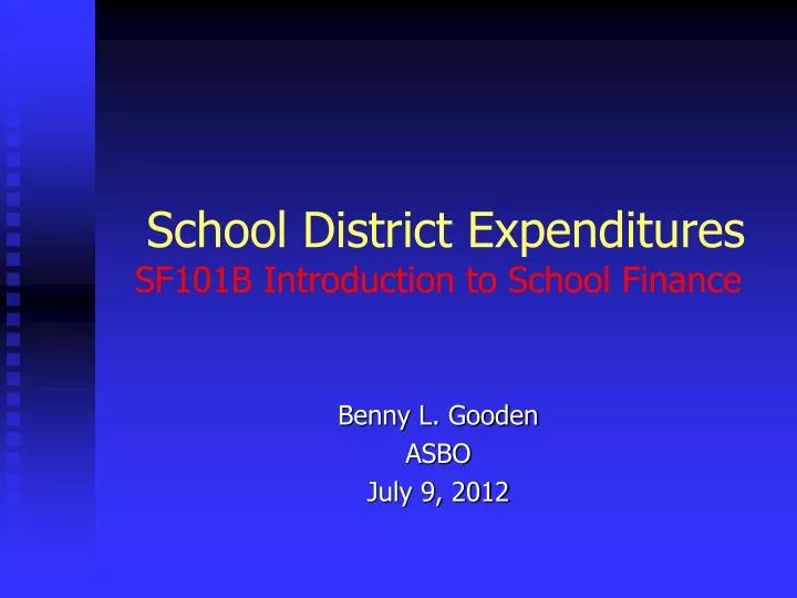 school district expenditures sf101b introduction to school finance