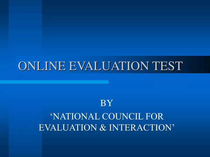 online evaluation test