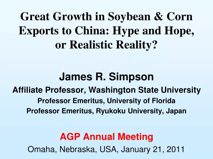 great growth in soybean corn exports to china hype and hope or realistic reality