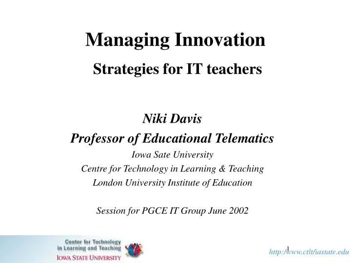 managing innovation strategies for it teachers