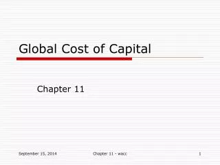 Global Cost of Capital