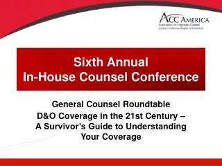 Sixth Annual In-House Counsel Conference