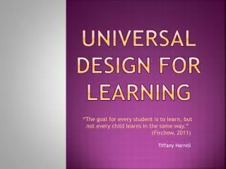 Universal Design for Learning