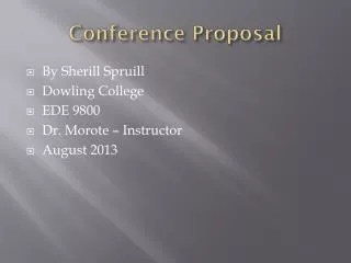 Conference Proposal