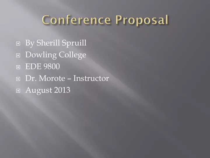 conference proposal