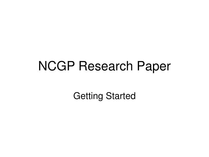 ncgp research paper