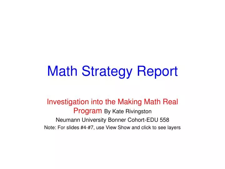 math strategy report