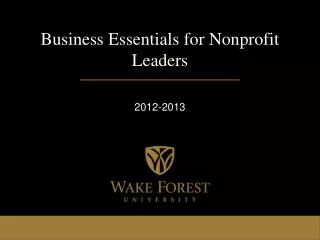 Business Essentials for Nonprofit Leaders