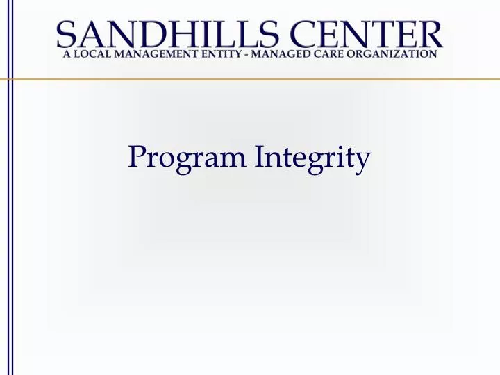 program integrity