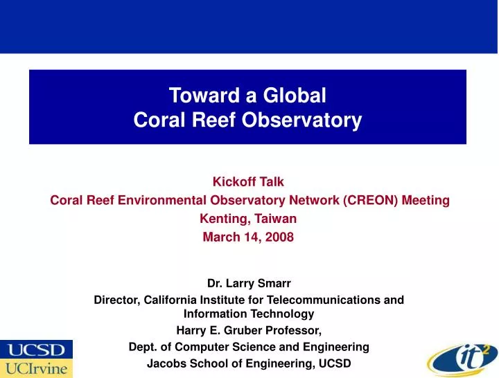 toward a global coral reef observatory